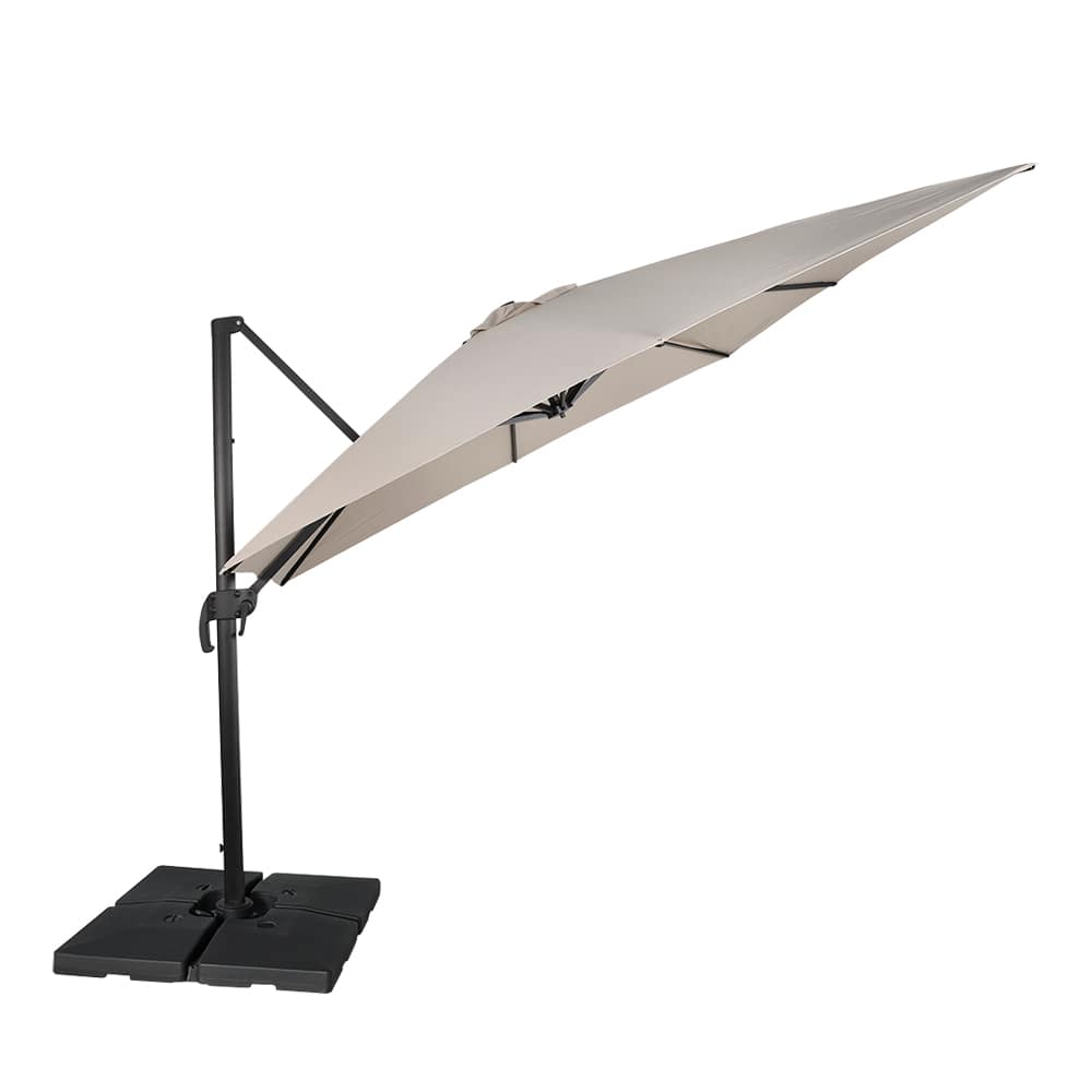 Parasol déporté en aluminium beige 9&nbsp;pi&nbsp;8&nbsp;po&nbsp;x&nbsp;9&nbsp;pi&nbsp;8&nbsp;po VERTUO