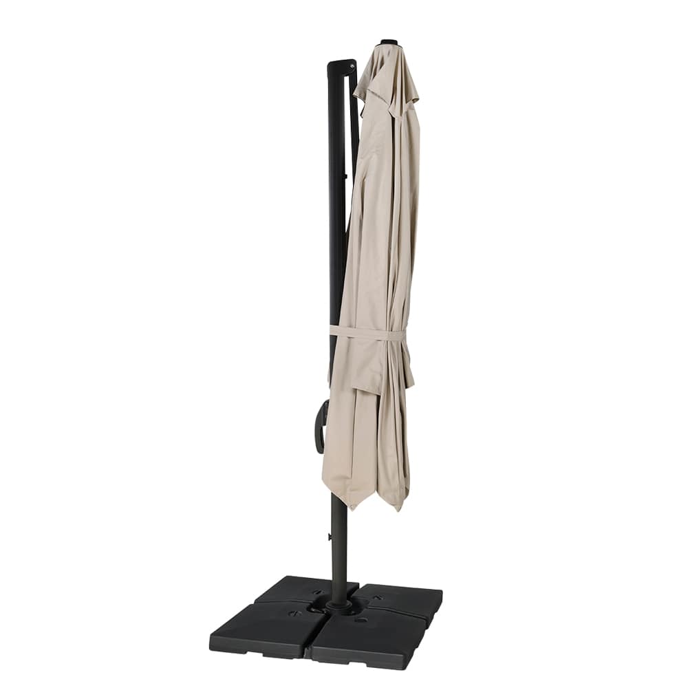 Parasol déporté en aluminium beige 9&nbsp;pi&nbsp;8&nbsp;po&nbsp;x&nbsp;9&nbsp;pi&nbsp;8&nbsp;po VERTUO