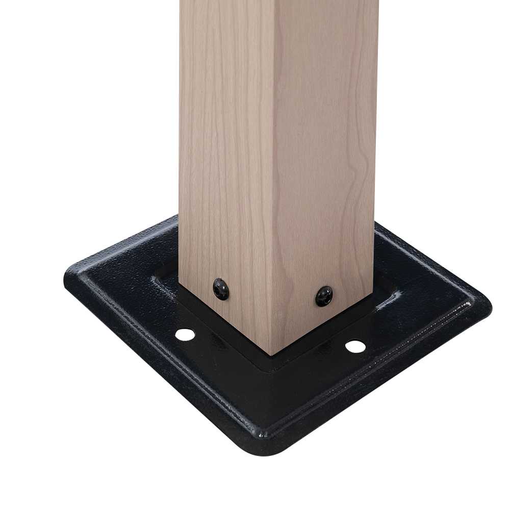 Abri soleil en aluminium et acier Sanibel effet bois et noir 10&nbsp;pi&nbsp;x&nbsp;12&nbsp;pi