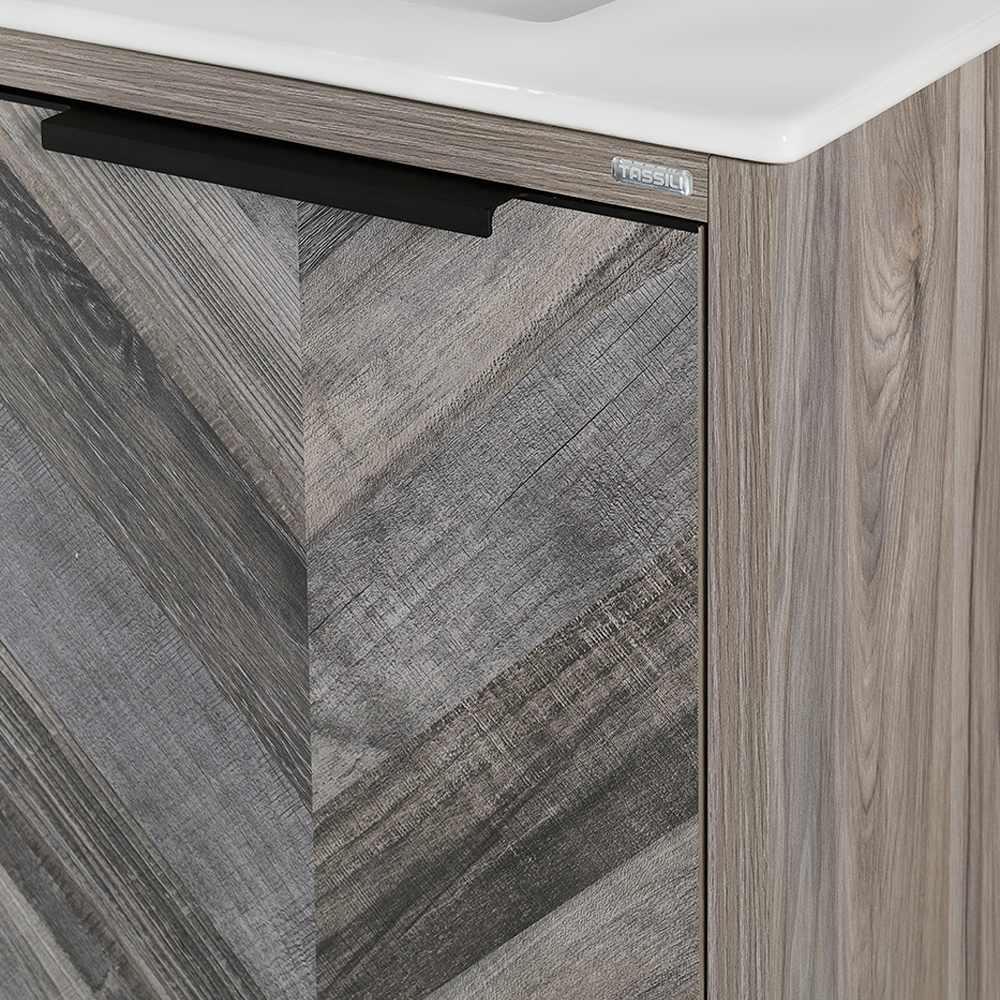 Meuble-lavabo Sienna fini chêne gris 30&nbsp;po TASSILI