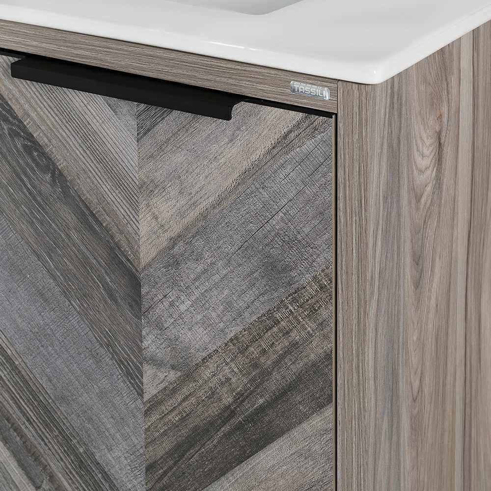 Meuble-lavabo Sienna fini chêne gris 36&nbsp;po TASSILI
