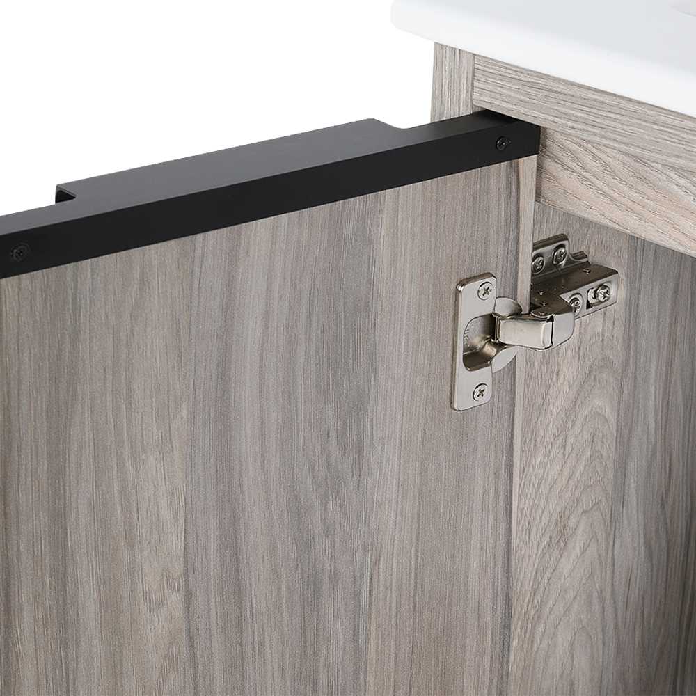 Meuble-lavabo Sienna fini chêne gris 36&nbsp;po TASSILI