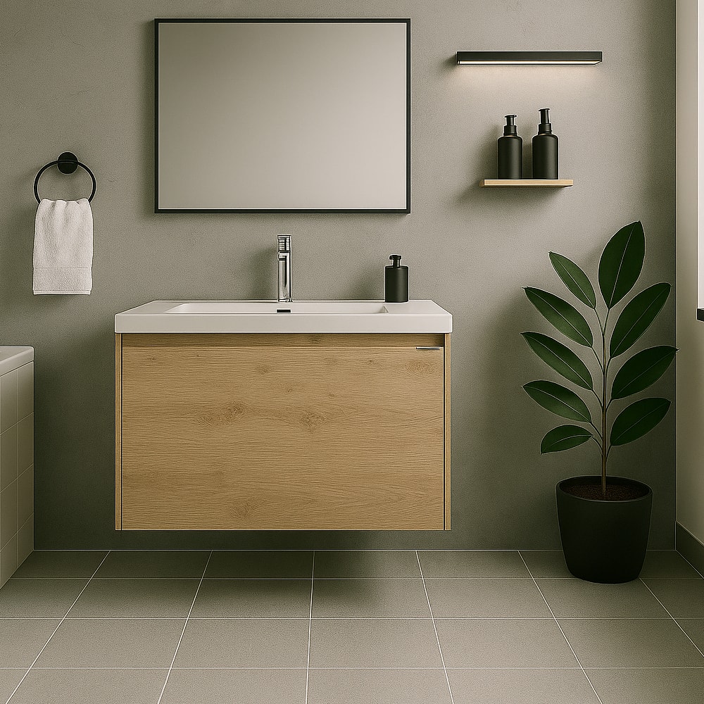 Meuble-lavabo Leona fini naturel 40 po TASSILI SUPRA