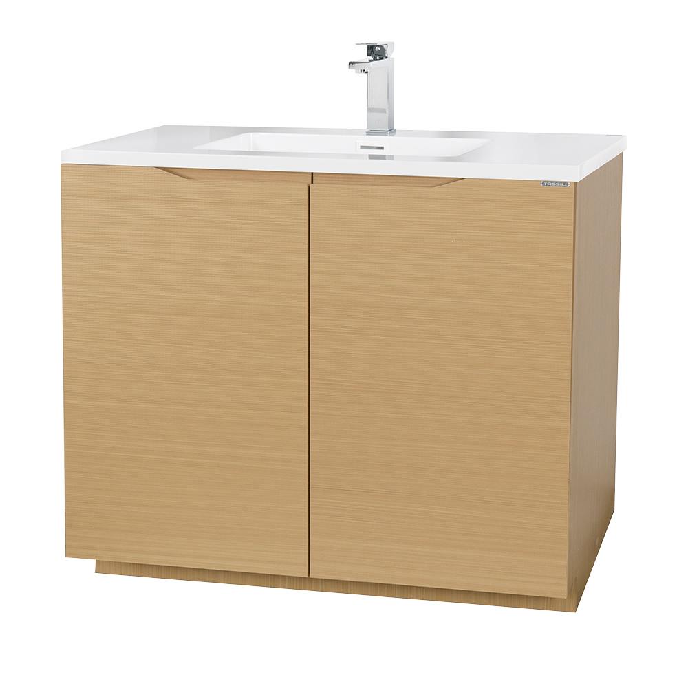 Meuble-lavabo Debora fini chêne 40&nbsp;po TASSILI