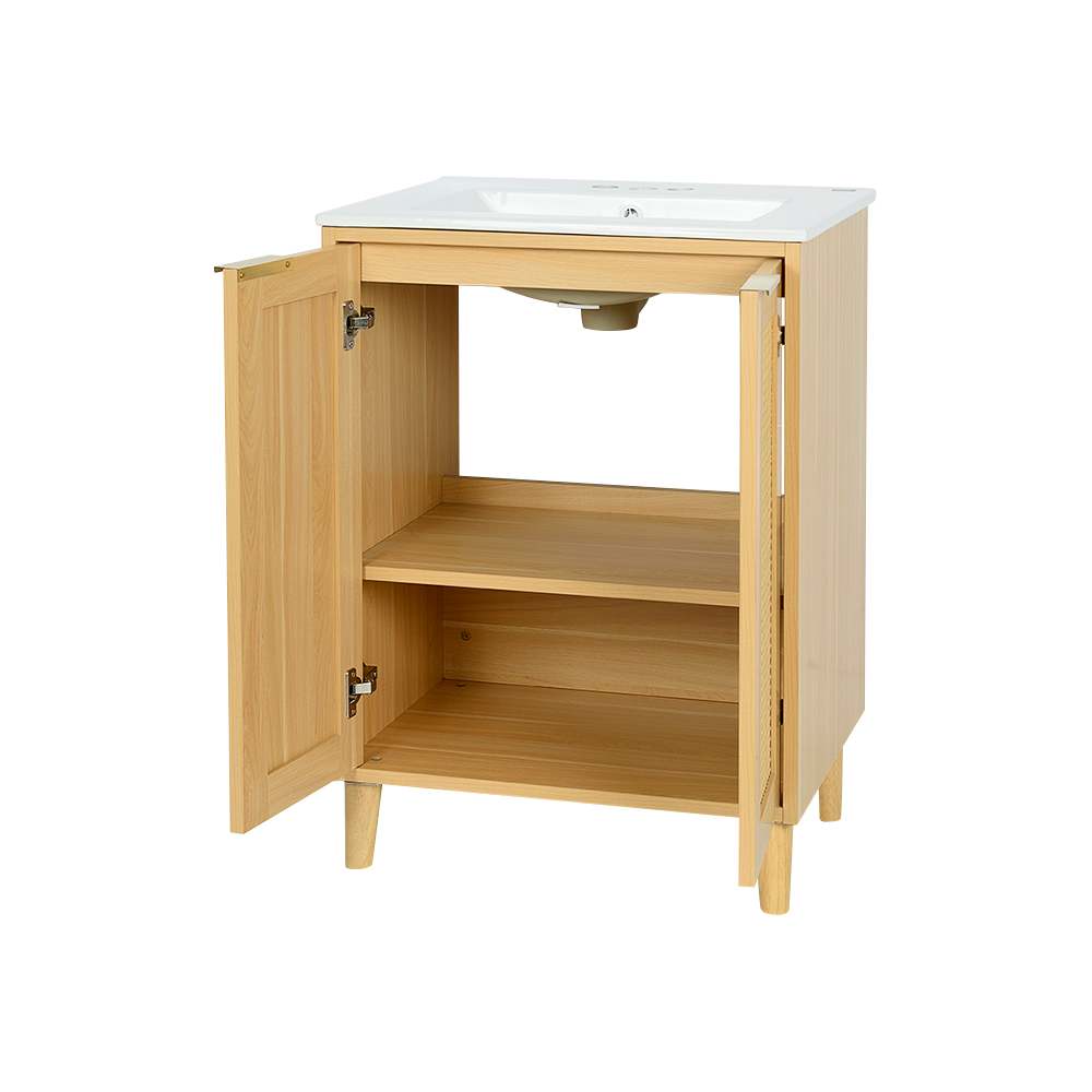 Meuble-lavabo Beatrice fini naturel 24&nbsp;po TASSILI