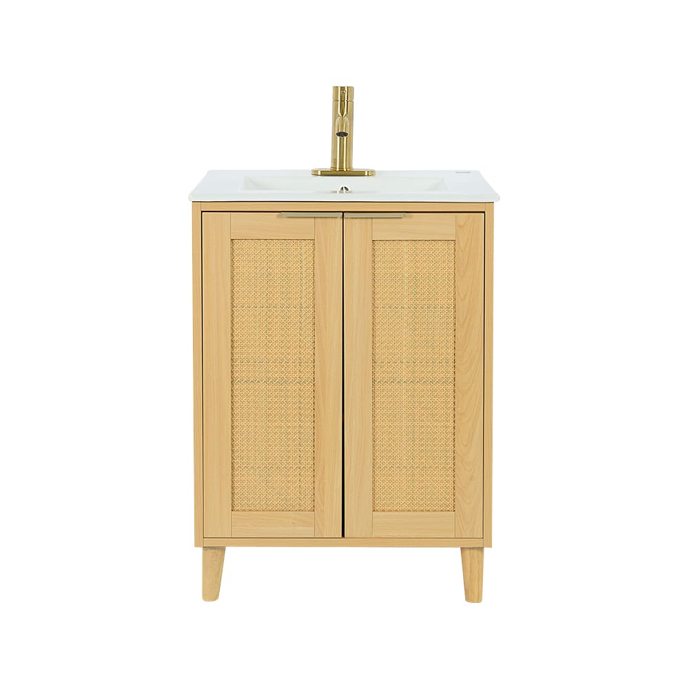 Meuble-lavabo Beatrice fini naturel 24&nbsp;po TASSILI