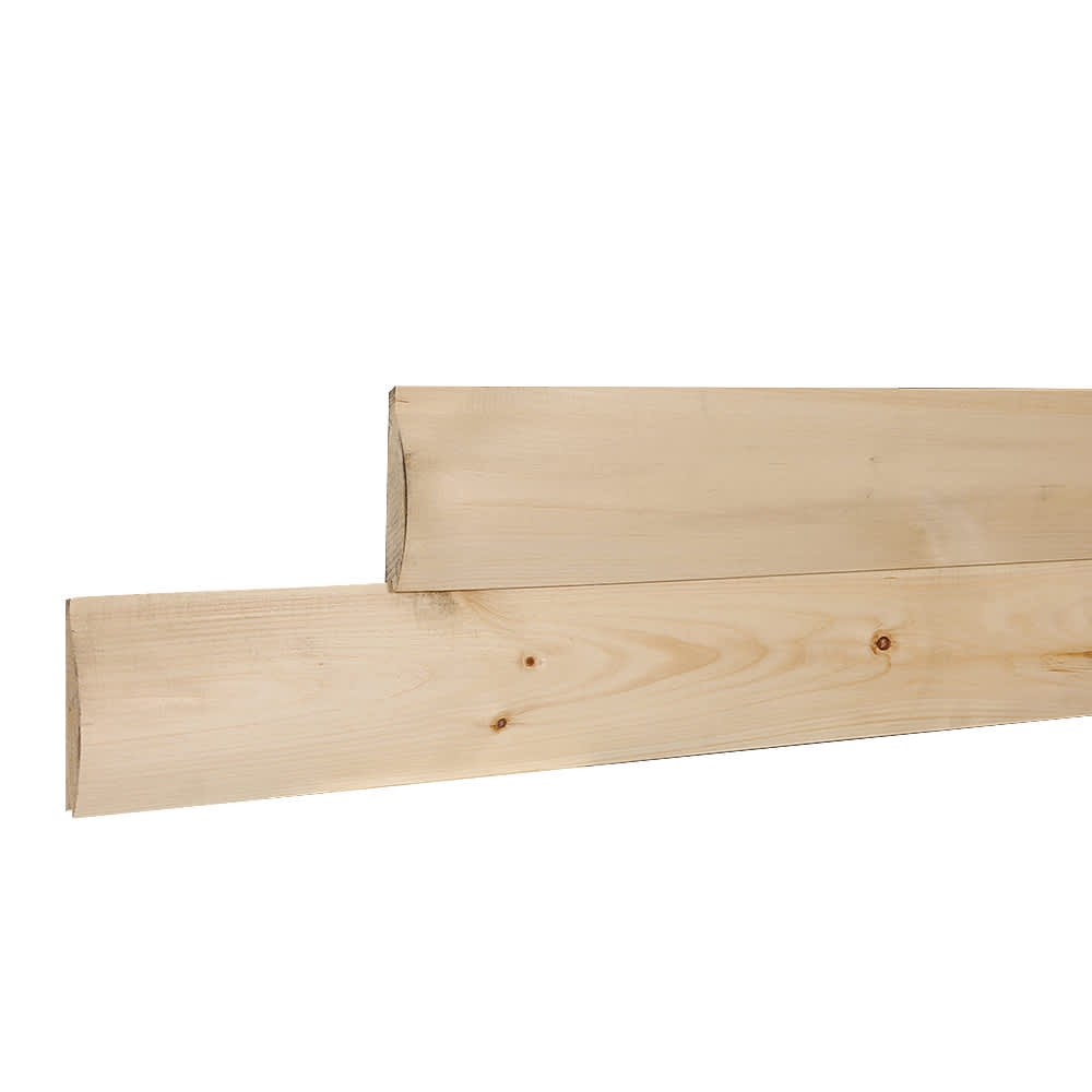 Revêtement de pin bois rond 1&nbsp;1/4&nbsp;po&nbsp;x&nbsp;6&nbsp;po vrac