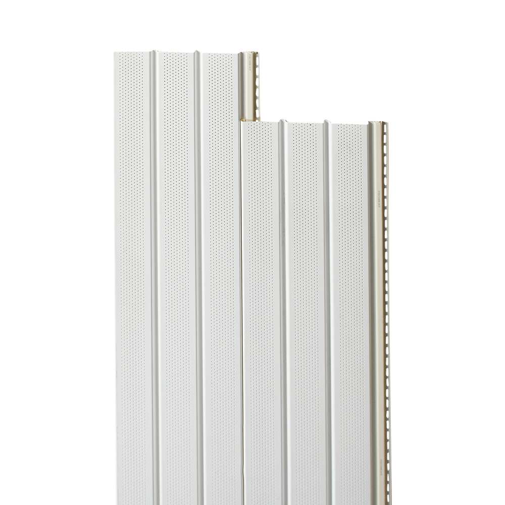 White Vinyl Ventilated Soffit 12&nbsp;in&nbsp;x&nbsp;12&nbsp;ft