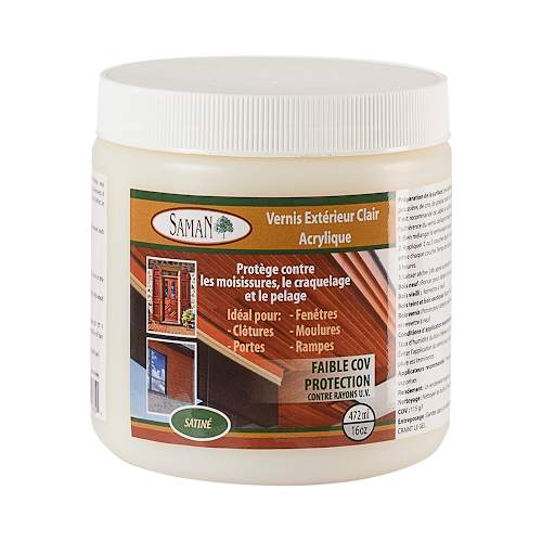 Vernis acrylique extérieur satiné 472 ml