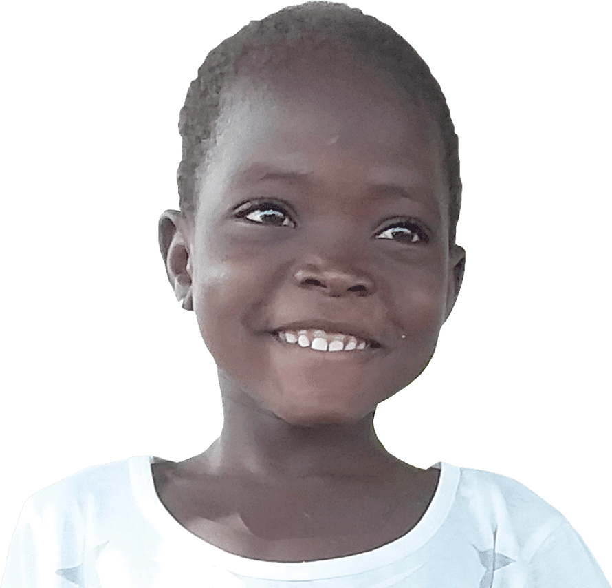 Six year old Ghanaian girl, Nfunyan, smiles for the camera