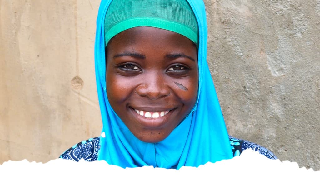 African girl smiling