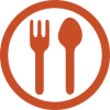 Icon with a spoon and a fork
