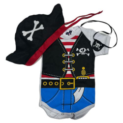 Roupinha de Pirata para Bebê: Body, Chapéu e Tapa Olho. Mesversário Inesquecível!