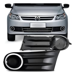 Grade Milha Direita Gol Voyage 2009-2011 Preta c/ Aro Cromado