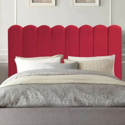 Cabeceira Nuvem Alanis Suede Vermelho p/ Cama Box King 195cm — foto 2