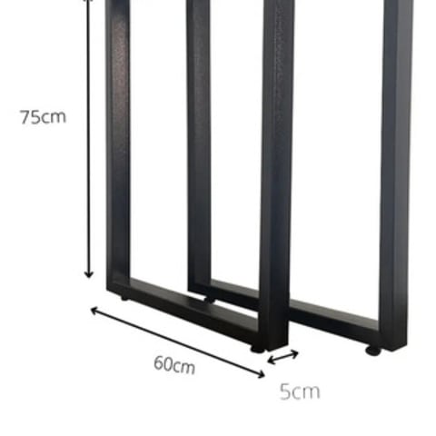 Kit 2 Pés de Mesa Industrial Pretos 75x60cm Resistentes — foto 4