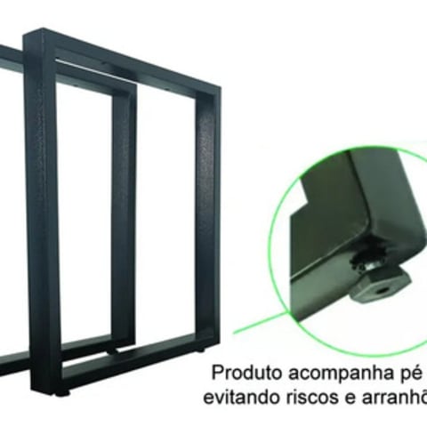 Kit 2 Pés de Mesa Industrial Pretos 75x60cm Resistentes — foto 5