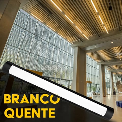 Luminária LED Linear Preta 60cm 20W: Sobrepor, Design Moderno e Eficiente — foto 4