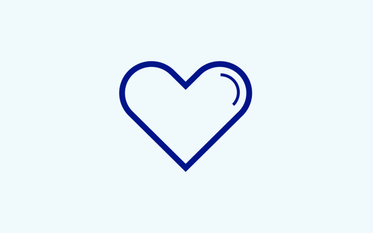 Ett hjärta som symboliserar den borgerliga begravningen