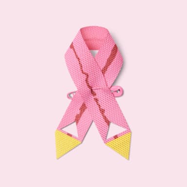 Ett rosa band som rosa partner