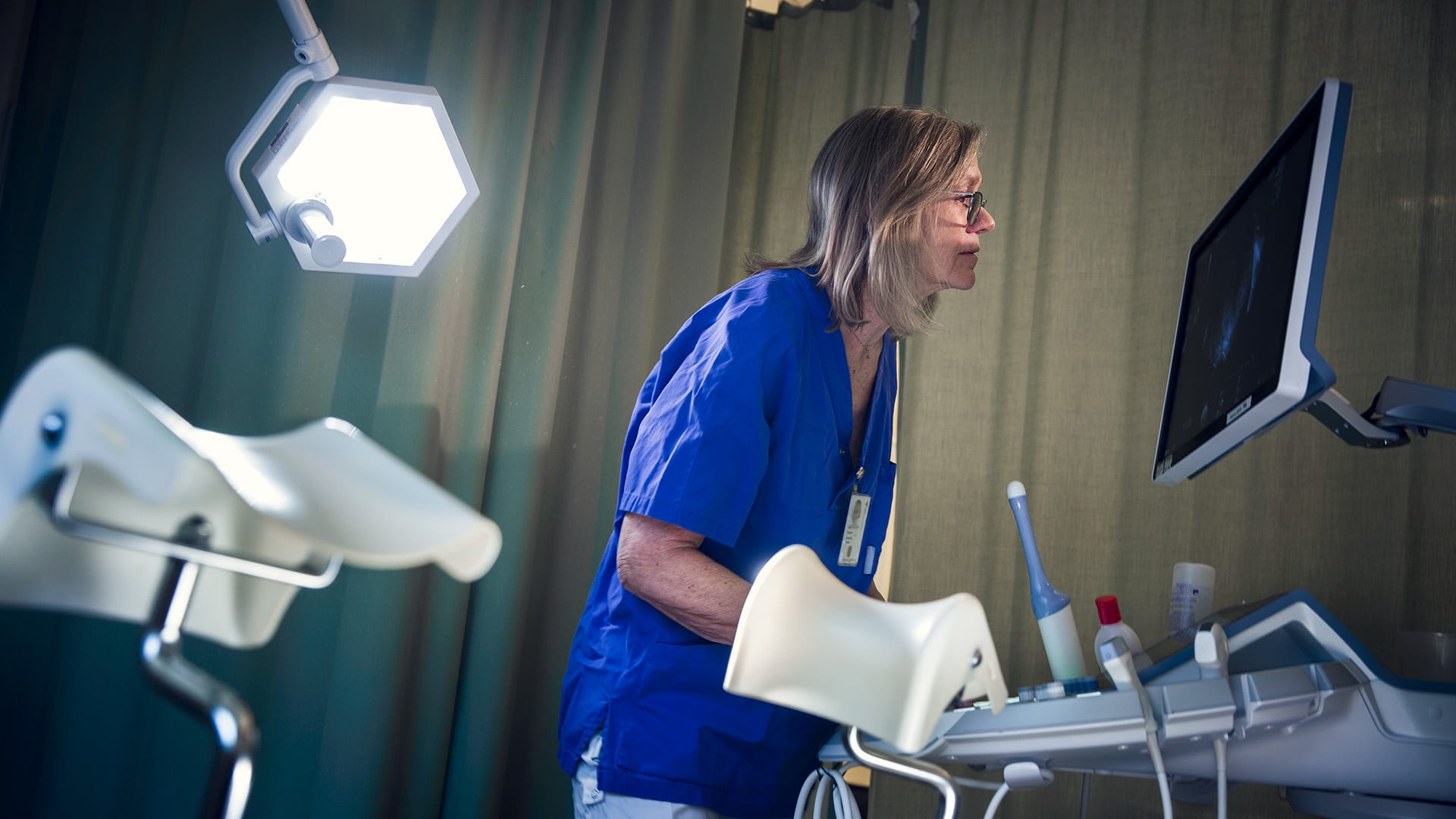 A woman in the operating room