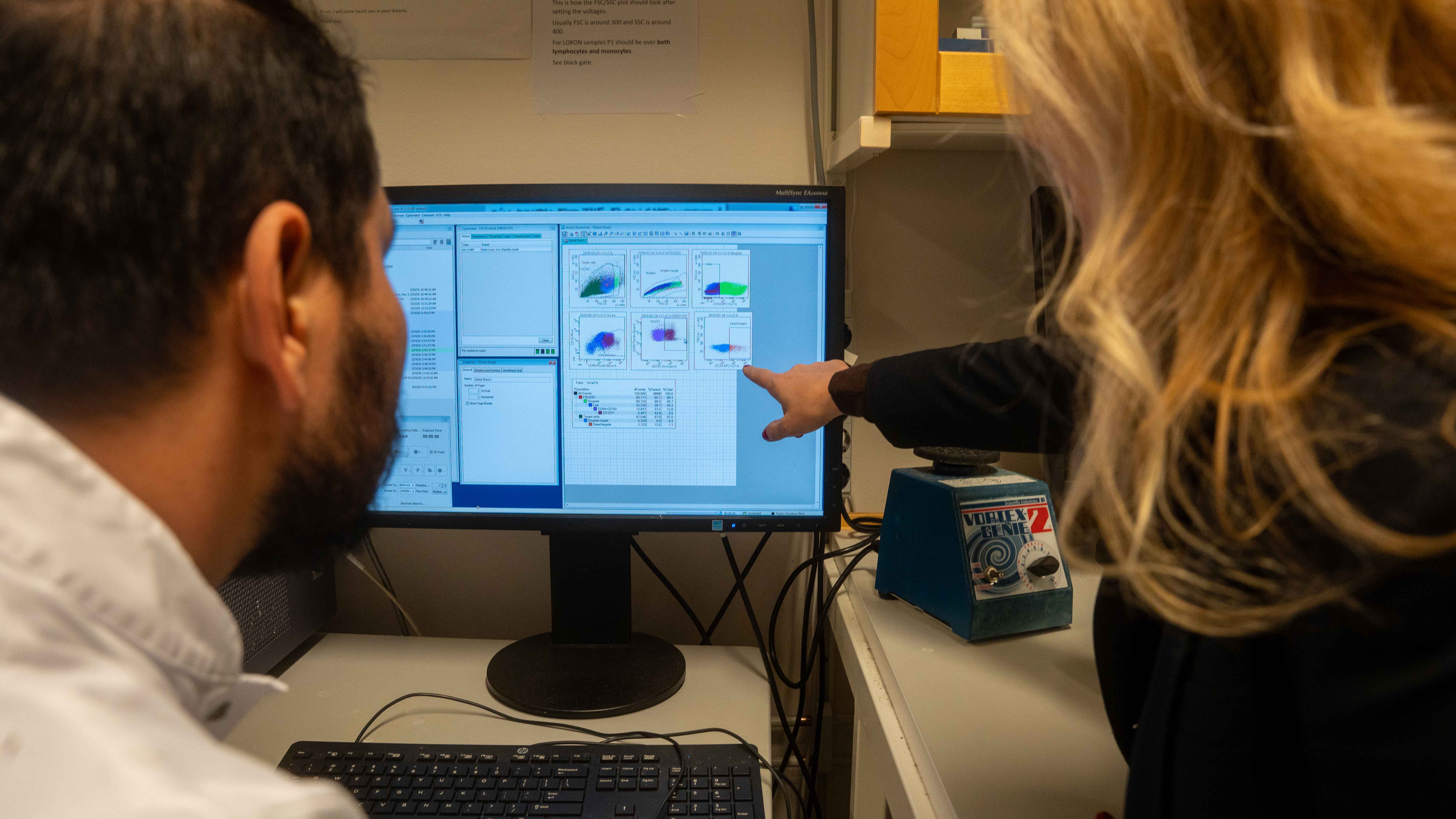 två personer framför datorskärm