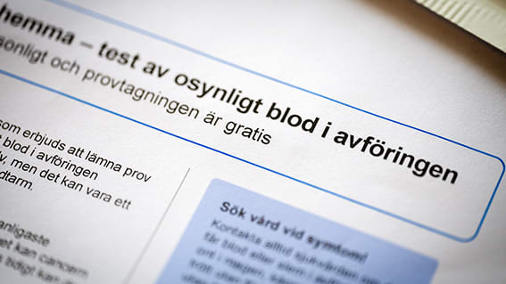 Papper med instruktion för screening