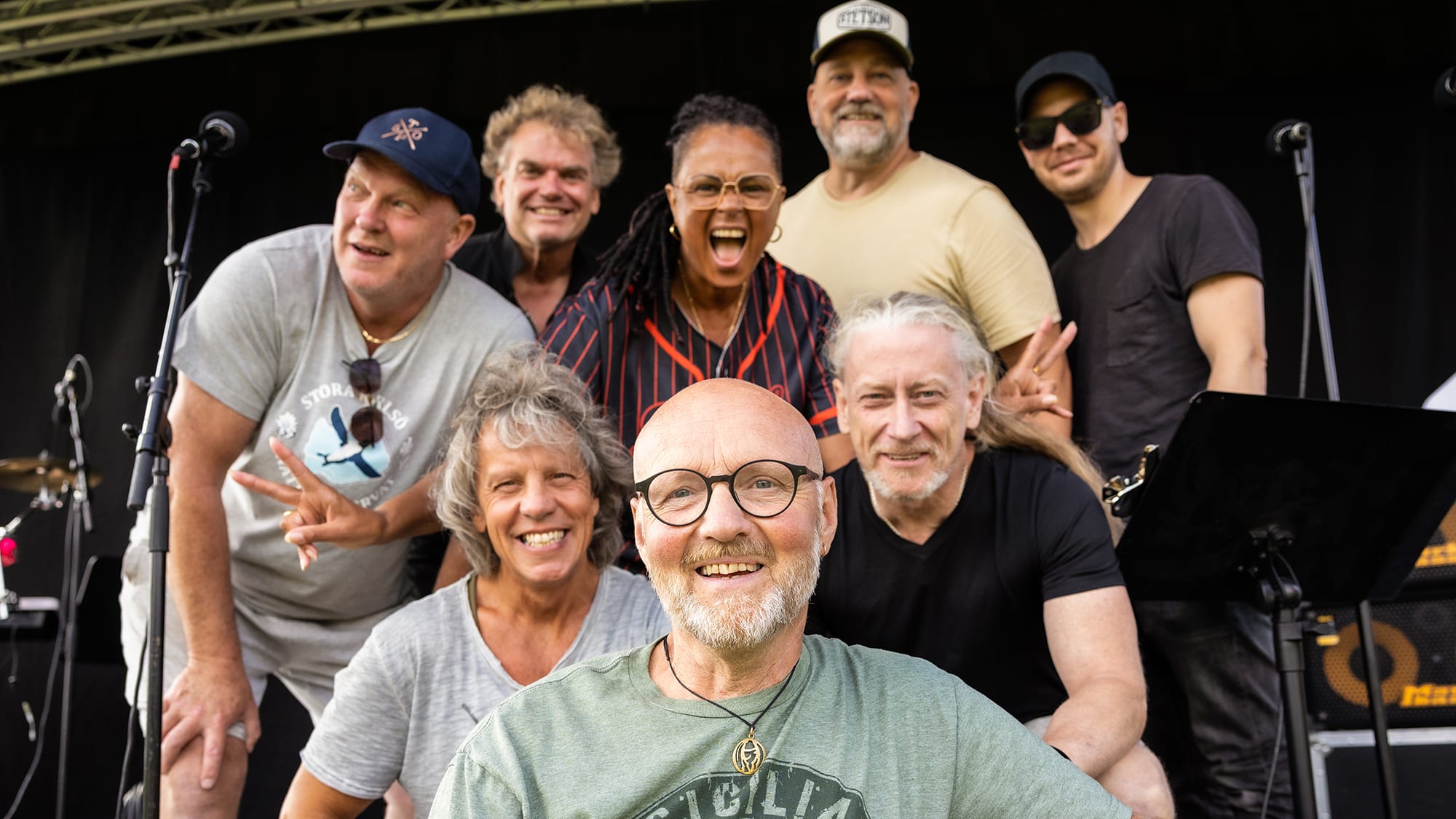 Dag Edlund tillsammans med sina bandmedlemmar. Foto: Karl Melander.