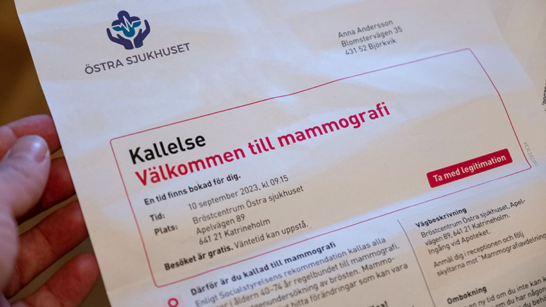 Kallelse till mammografiscreening