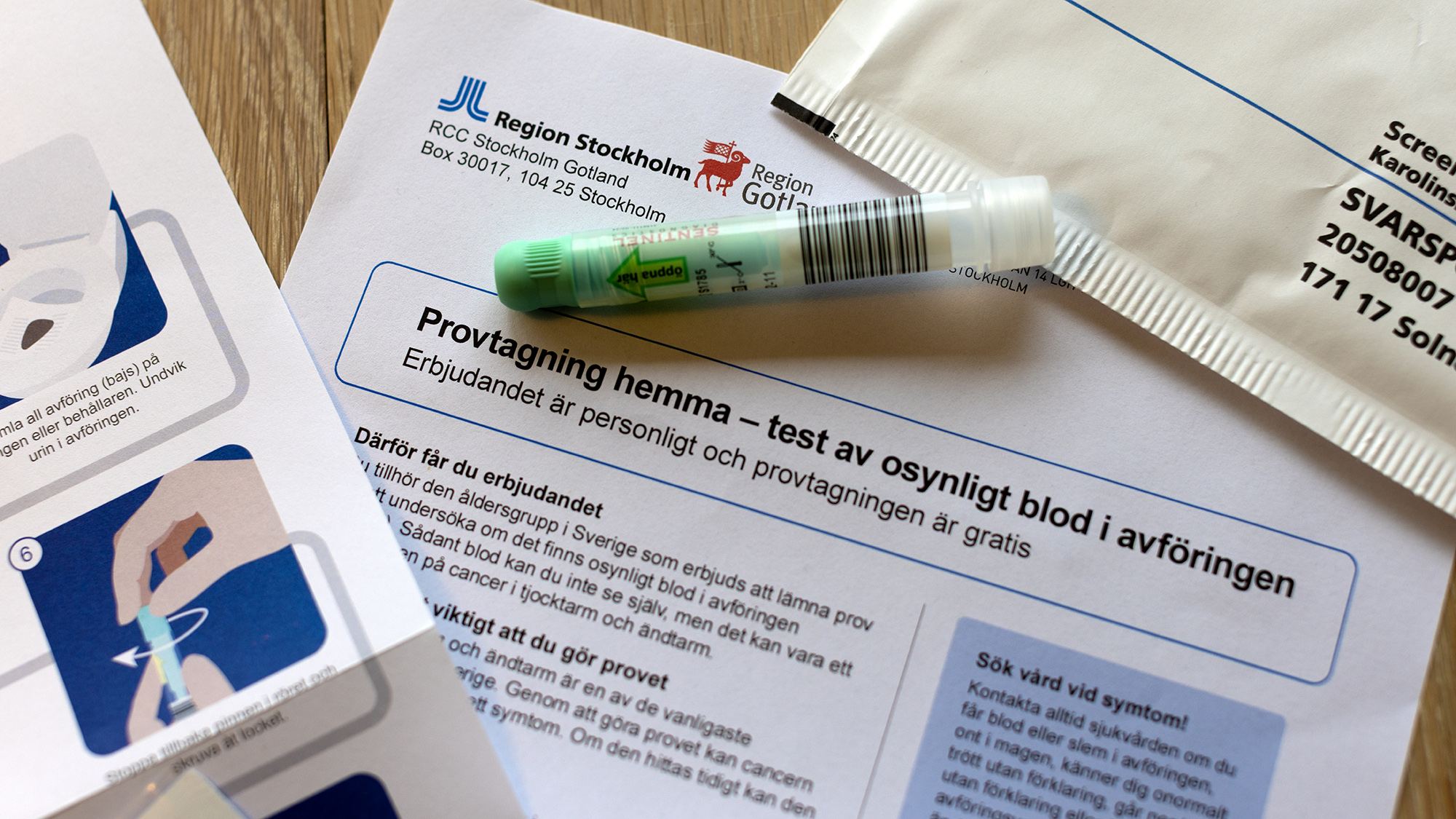 provrör och instruktioner på papper