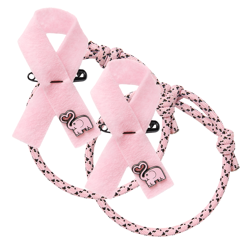 Cancerfondens rosa paket med två band och två armband