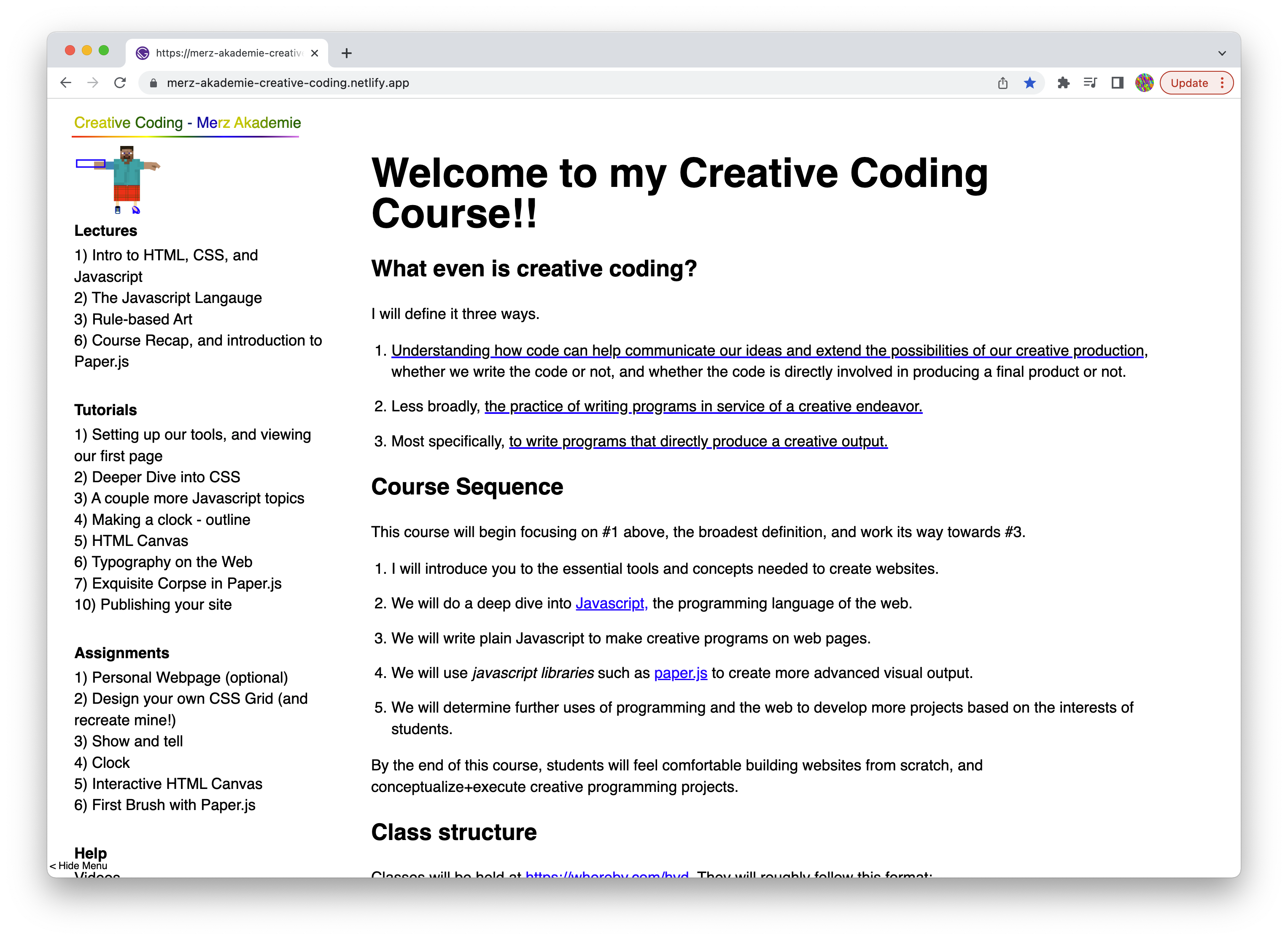 Creative Coding Course