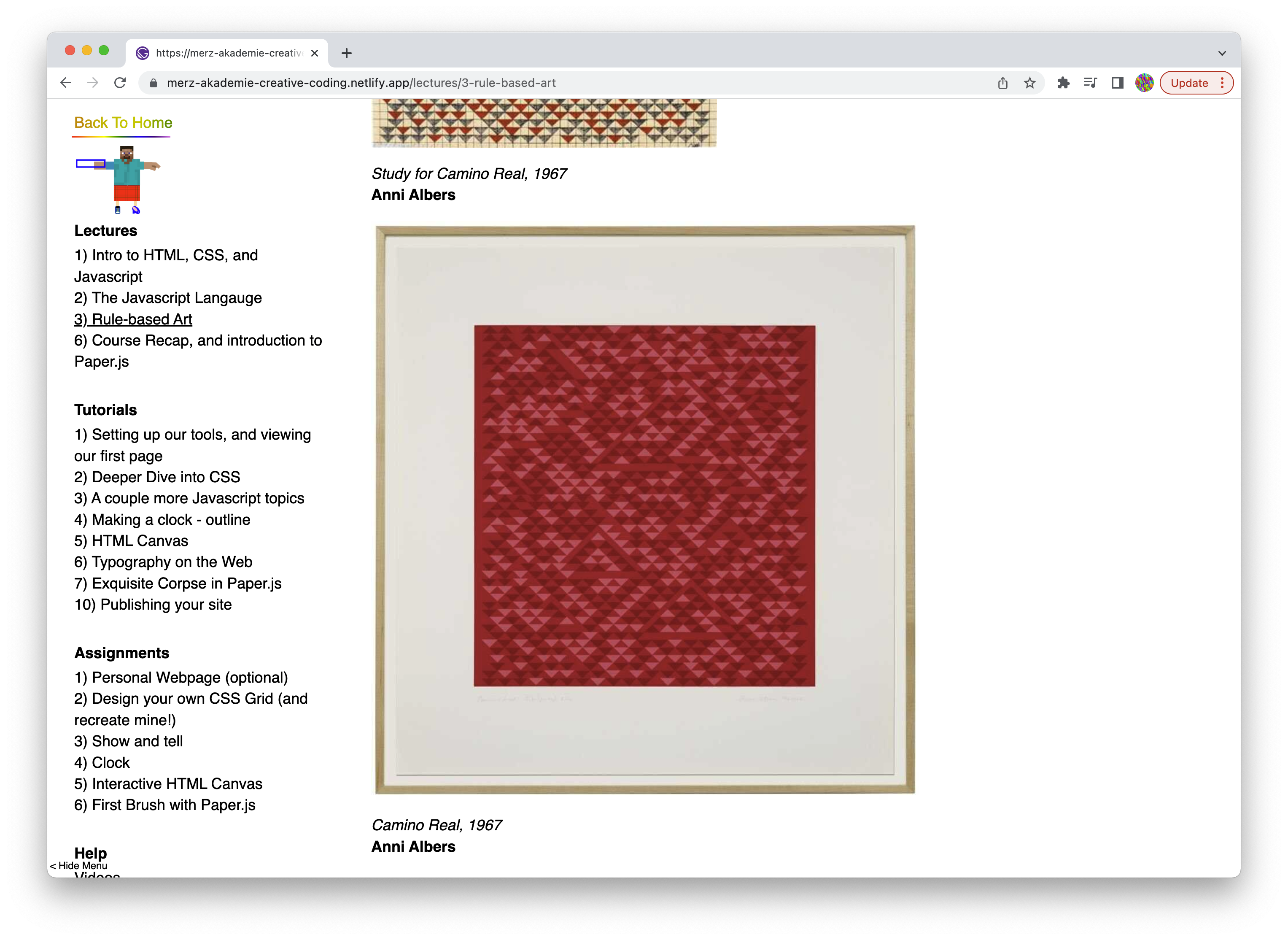 We also looked at some instances of "rule-based" art for inspo :)