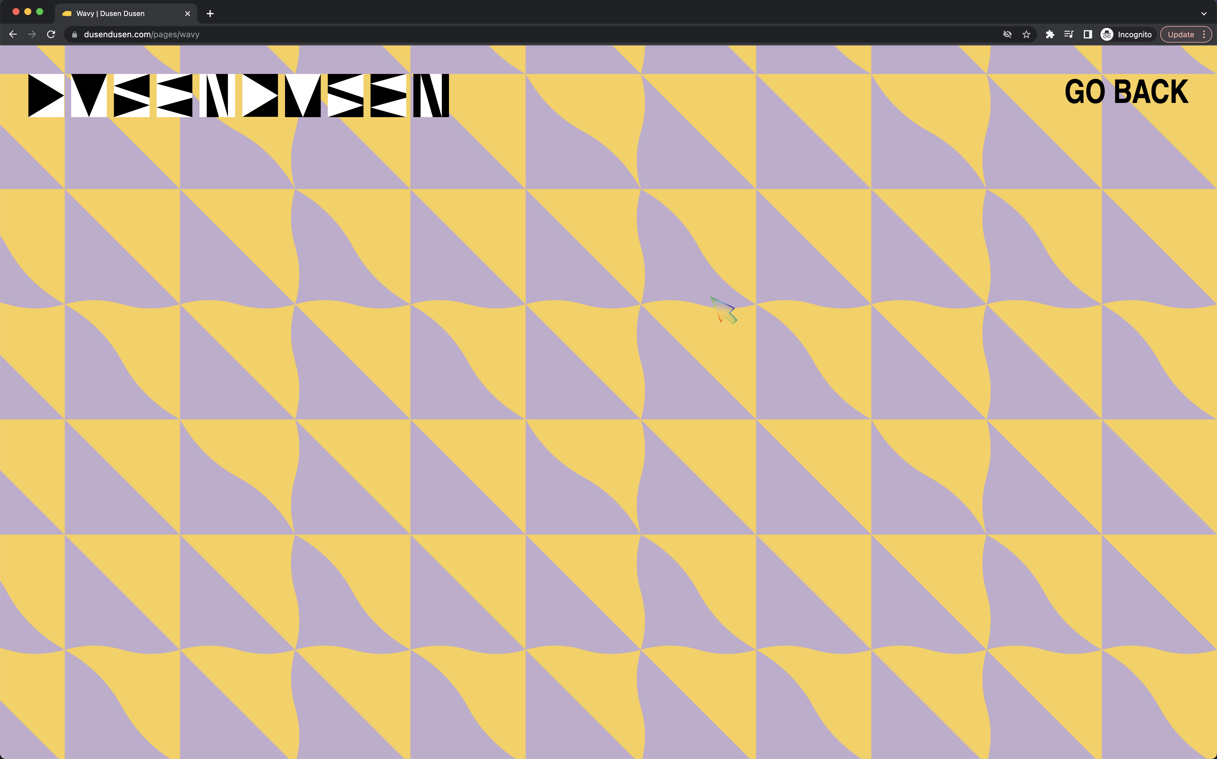 I added an easter egg that plays on an idea in one of Ellen's patterns. The user can move the mouse to adjust the repeated curve, and click to change colors and scale. It's a collab, folks!