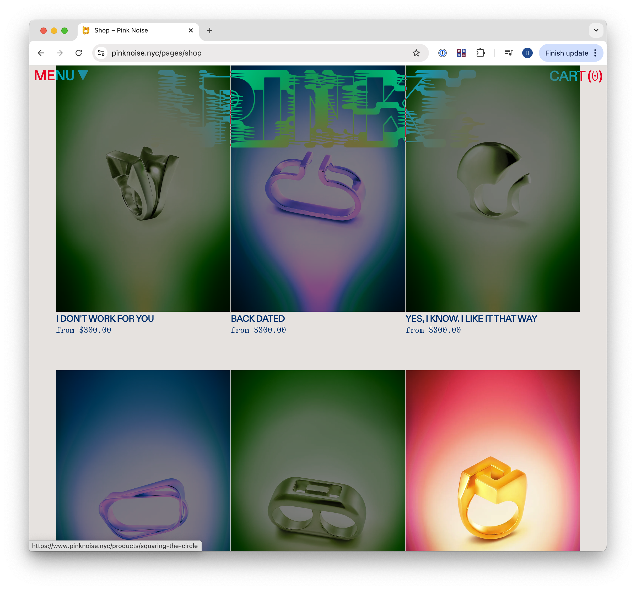 I came up with some fun hover states to highlight products!