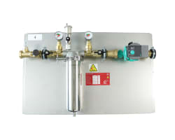 Kombifilter m/magnet, filterpatron + pumpe prefab. på plate