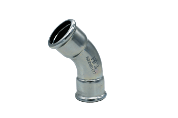 Hi-Press, Galv 108mm Bend 45° , 2 muffer