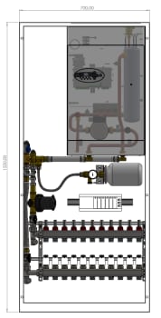Gulvv.sentral, 8 kW, 3x230V, 8GV, 700x1550x136