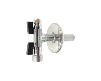 TV Kombiventil, 1/2" - 3/4" - 3/8"/10 mm, m/lav rosett