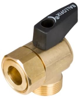 TV Kuleventil, 3/4" utv, vinkel m/løpemutter, sort grep