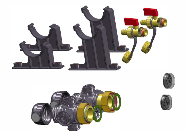 Snøsmeltfordeler kompositt 1 1/2", grunnpakke