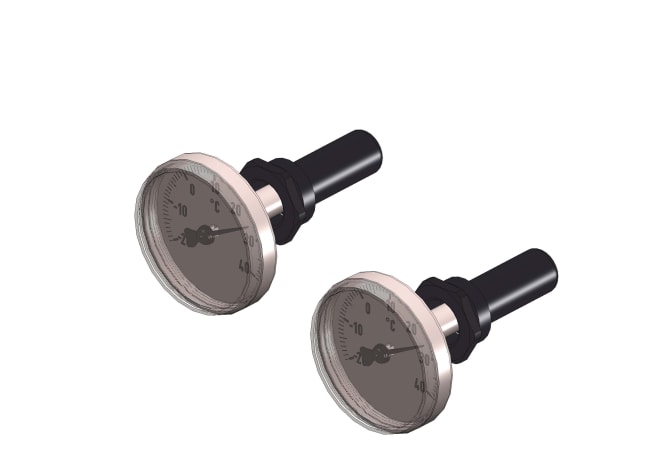 Snøsmeltfordeler termometer, tur-retur m/dykkrør