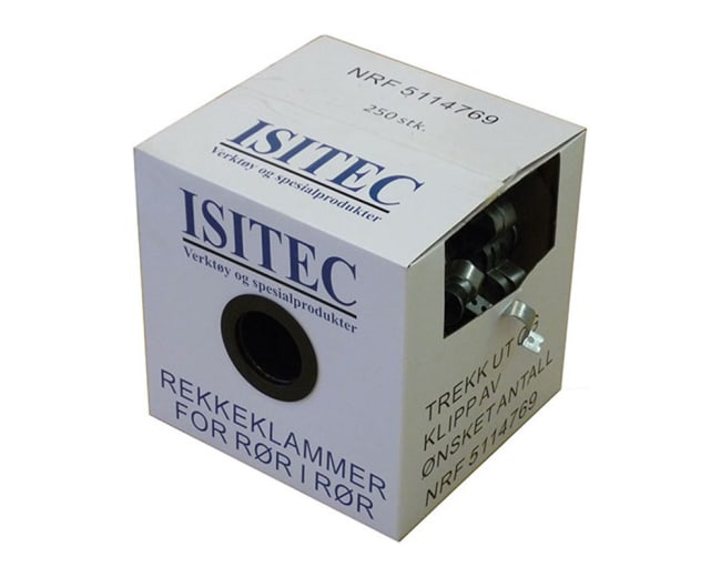 TV Rekkeklammer for varerør Ø25, 250 stk/eske