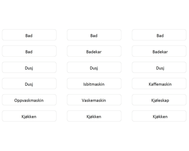 TV Etiketter for merkebrikke (sett=ark)
