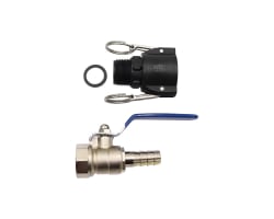 MC reservedel Camlock hann m/kuleven 1" m/overg. til ¾ slang