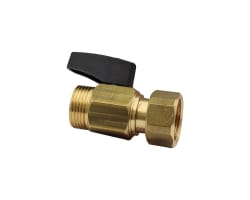 TV Kuleventil, 3/4" utv, rett m/løpemutter, sort grep