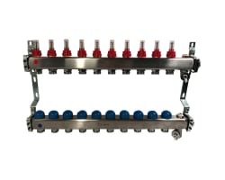 Fordeler 1" RF, 9 krets m/ flowmeter og retur regul.