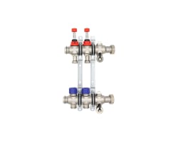 Gulvvarmefordeler 1" RF, 2 krets m/flowmeter