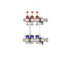Gulvvarmefordeler 1" RF, 3 krets m/flowmeter