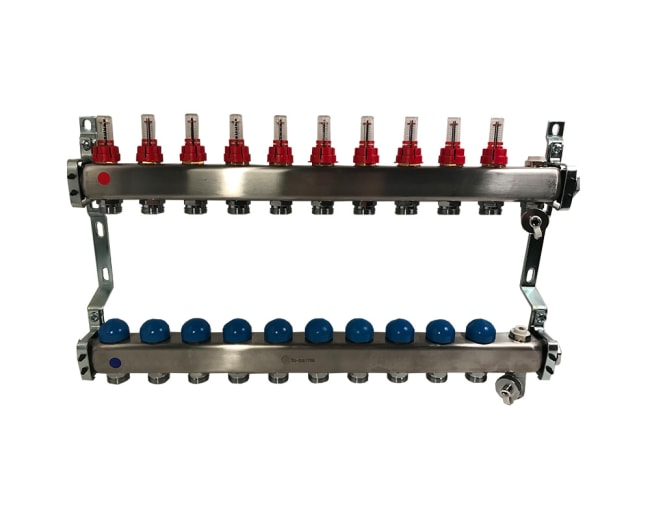 Fordeler 1" RF, 9 krets m/ flowmeter og retur regul.